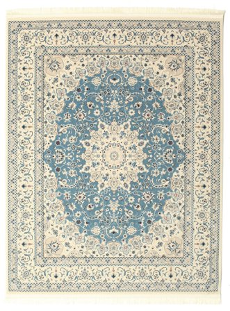 Nain Emilia 250X300 Groot Lichtblauw Medaille Vloerkleed