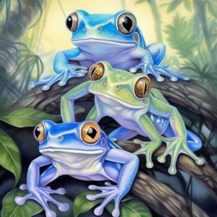 30 x 40 cm, sammakko Timanttimaalaus Timanttibrodeeraus