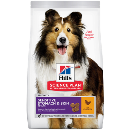 Hills Science Plan - Adult Sensitive Stomach & Skin 14 kg - Hund - Hundefôr & hundemat - Tørrfôr for hund - ZOO.no