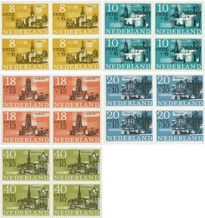 Holland 1965 - NVPH 842-846 - 4-blokke - Postfrisk