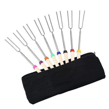 8 stk Marshmallow-stekepinner Justerbar Trehåndtak