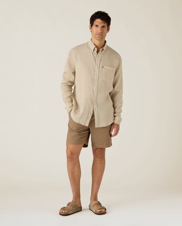 Lexington Casual linen blend shorts, brown
