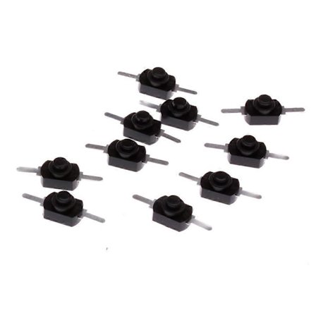 10X 1A 30V DC 250V Svart Låsande På Av Mini Ficklampa Tryckknapp Strömbrytare Ny{KDO}