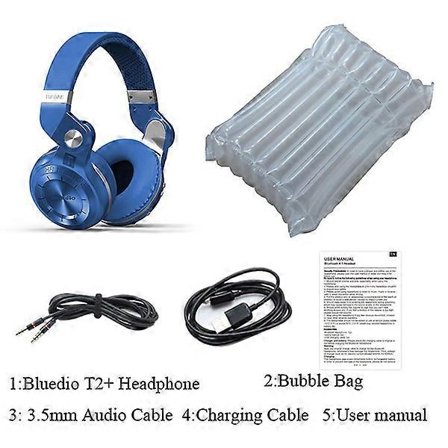 Bluedio T2Plus Trådlöst Bluetooth Headset Super Bass Musikhörlurar Med Line-in Uttag Mikrofon FM-Radio och SD-kort