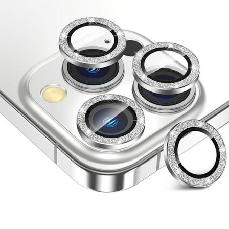 Skärmskydd - för iPhone 15 Pro - 15 Pro Max - Härdat Glas - Silver Aluminium - Repbeständig