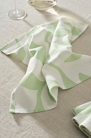 Jotex - Serviett 4-pk Green/white - DELLA - Kjøp Servietter hos Jotex