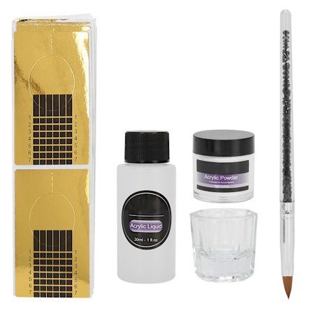 ROSALIND Krystalpulver Sæt Manicure DIY Akryl Væske Kop Professionelt Neglekunst VærktøjKlar