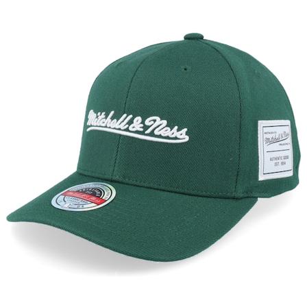Mitchell & Ness - Pinscript Comfy Core Stretch Dark Green Adjustable Adjustable Green Cap - @ Hatstore