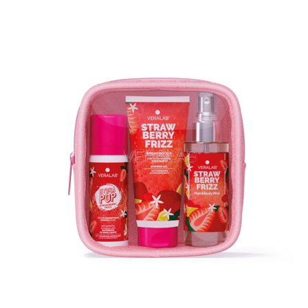 Veralab Kit Corpo Strawberry Frizz - Travel Ready Kit - Cofanetti Viso e Corpo