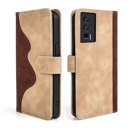 Tvåfärgat Xiaomi Redmi K60 / Xiaomi Redmi K60 Pro fodral i läder - Gul