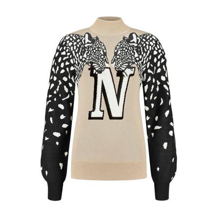 Nikkie Pullover , Beige , Dames , Maat: M Coltruien