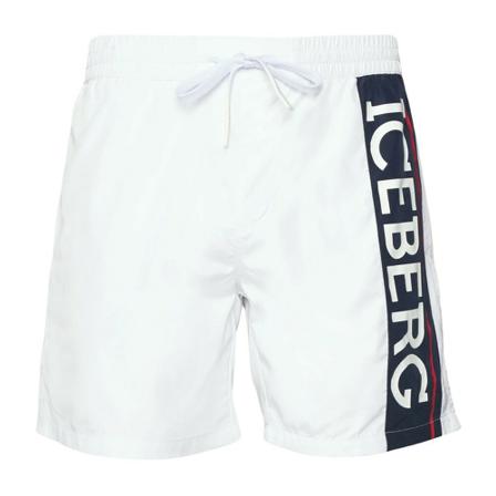 Iceberg Swimshort Logo Hvid, Herre Badeshorts