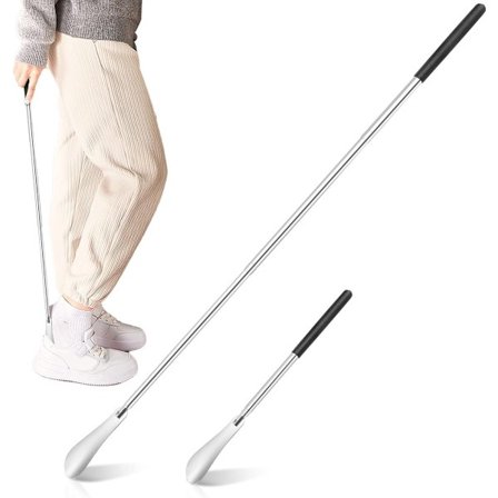 Skohorn - Långt Skohorn - Teleskopiskt Skohorn - Utdragbart upp till 63 cm - Portabelt Skohorn för Seniorer, Män, Kvinnor och Barn - Svart - 1 