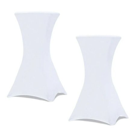 Set med 2 svarta överdrag till 110 CM fällbart högt bord (vitt)