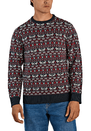 Lindbergh Christmas Knit Stickat Herr Blå M