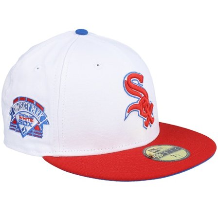 New Era - MLB White fitted Czapka Z Daszkiem - Chicago White Sox 59FIFTY White/Red Fitted @ Hatstore