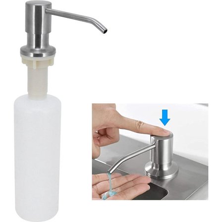 Såpedispensere - Såpepumpe - Benkeplate Såpedispenser - Innebygd - Rund - Sett Påfyllbar - 300 ml