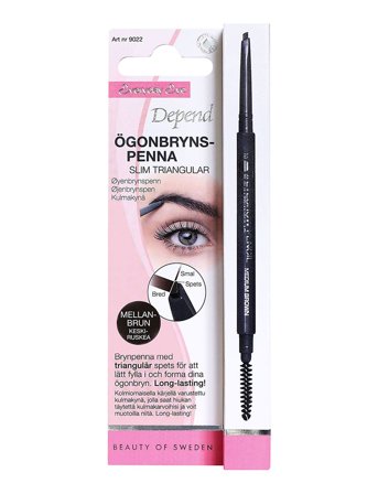 Depend Cosmetic Ögonbrynspenna Slim Triang. Mellanbrun - Brown - ONE SIZE