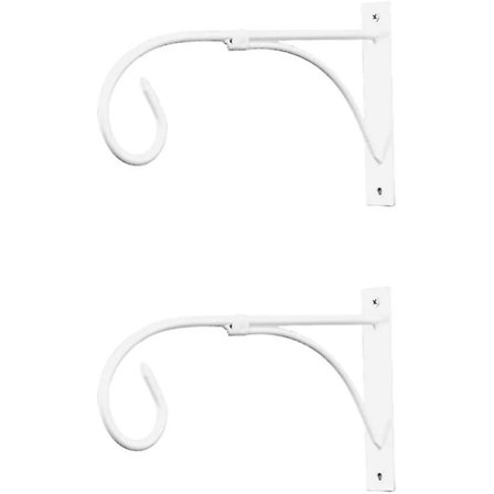Metal Plante- og Planteophængskrog Hvid 27*15,5cm 2stk. (hy)