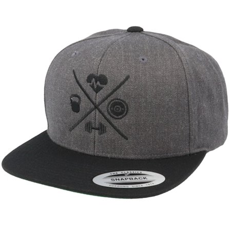 Berzerk - Šedá snapback Kšiltovka - Fitness X Charcoal/Black Snapback @ Hatstore