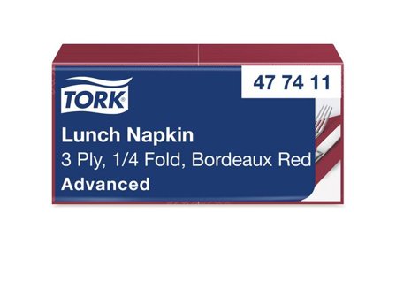 TORK Servett Lunch Mjuk 3-lag vinröd 150/fp - Lyreco - Kök och servering - Servetter och dukar - Servett - 3-lagers