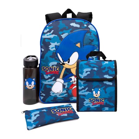 Sonic The Hedgehog Camo Ryggsäck Set One Size Blå/Svart