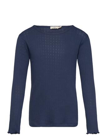 Copenhagen Colors Pointelle Junior Ls Tee Marinblå