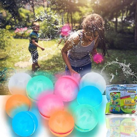 Gjenbrukbare vannballonger for barn og voksne, Rgb Glow Effect Flashing Silikon Vann Sprut Ball, Selvforseglende Vannbombe for utendørsaktiviteter 