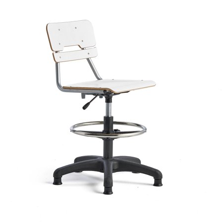 Stuhl LEGERE höhenverstellbar, kleine Sitzfläche, Gleitfüße, H 500-690 mm, weiß