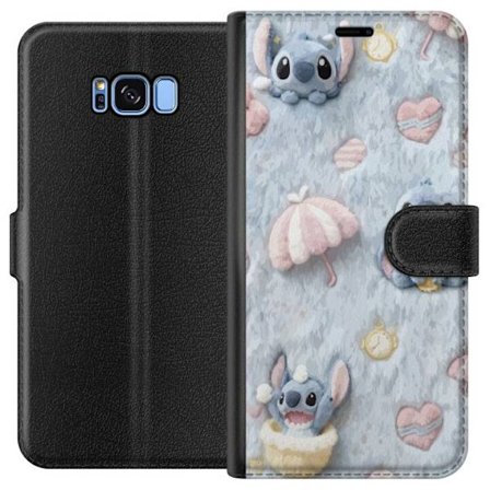 Yhteensopiva Lompakkokotelo Samsung Galaxy S8 Pisto kuvioita sydämillä, sateenvarjoilla ja pastellin värisellä pehmeällä taustalla