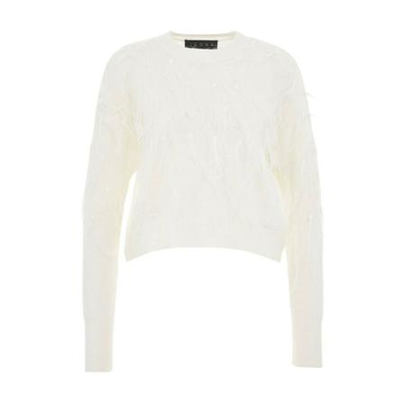 Kaos, Round-neck Knitwear Wit, Dames, Maat:S