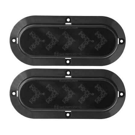 2 st 6 tum 25-SMD LED-bakljus blinkers vattentät oval bromsstopplampa för båt ATV lastbil släp rök