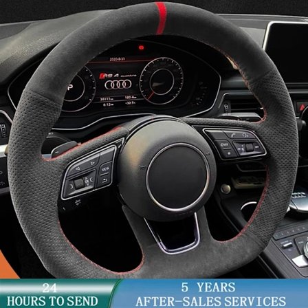 Anpassat bilrattsskydd halkfritt mockaläder fläta för kompatibel med audi a3 (8v) a4 (b9) avant a5 (f5) a1 (8x) sportback q2