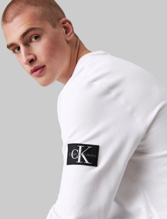 Calvin Klein Jeans Badge Crew Neck - White - XL