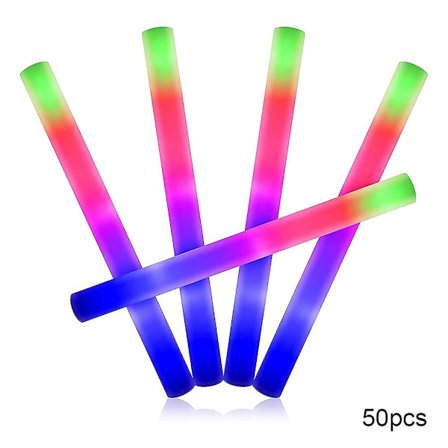 50 st Färgglada LED Skum Glow Sticks Multifunktionell Blinkande Lampa för Fest Halloween (FMY)