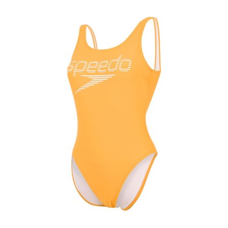 Speedo Stripe Logo Deep U-back Women swimming suits Yellow 32