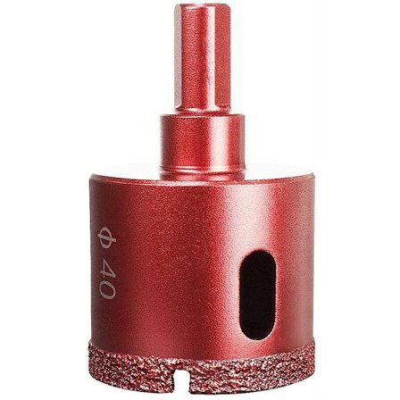 Diamantborrkronor med lödning - För glas/kakel/granit/marmor/porslin (40 mm)