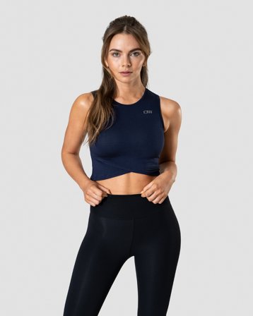 Nimble Cropped Tank Top Space Blue Wmn