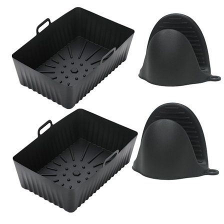 2-pack Air fryer behållare med ugnsvantar Silikon