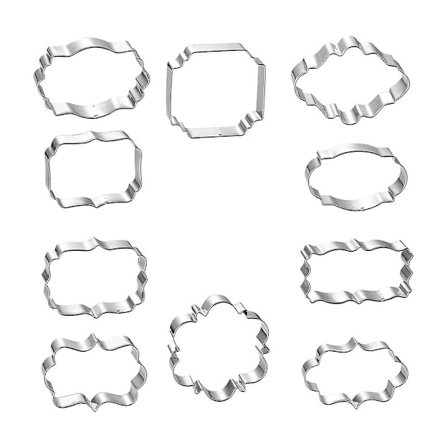 10 stk. Kageudstikker Sæt, Cookie Fudge Flise Udstikker Form Sæt