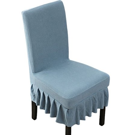 Tykk fløyel stoltrekk, spisestuestoltrekk, enkelt hotell nytt skjørt setetrekk, strikket stoltrekk