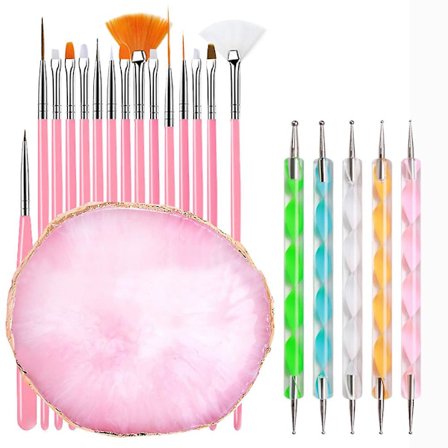 21 st Nail Art Penslar Nail Art Verktyg Set Harts Resin Palett Nail Art Målning