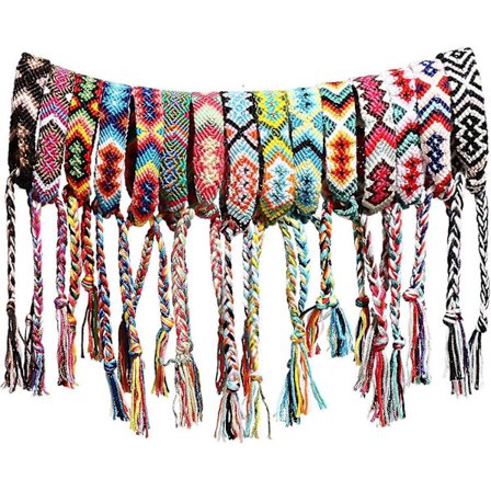 15 stk. Venskabsarmbånd i Nepal-stil, håndlavede vævede armbånd, farverige flettede armbånd til kvinder, piger, børn - Perfekt