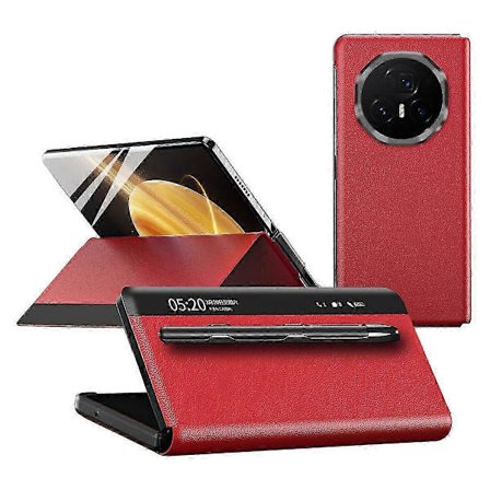 For Honor Magic V3 5G Etui Visningsvindue PU Læder Telefon Cover med Stylus