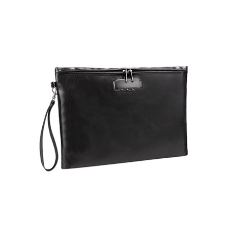 Tulenkestävä asiakirjalaukku lukolla, rahan turvallisuusjärjestäjä, vetoketjullinen säilytyspussi tasku 10 korttipaikalla A4-asiakirjoille, 