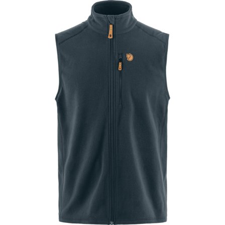 Fjällräven Men's Övik Lite Fleece Vest in Dark Navy, Recycled Polyester | Size: XL