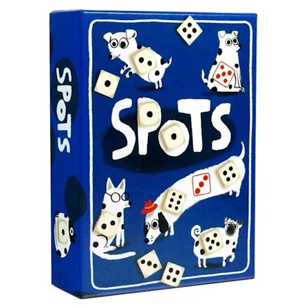 Spots - Ett spel om att rulla tärningar för att boosta lyckan och hunden Brädspel Engelska kortspel Interaktiva familjespel