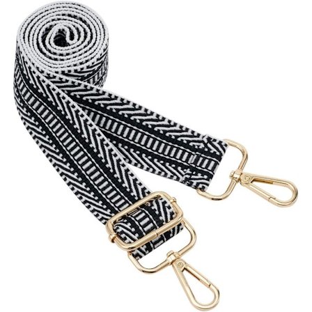 Bred axelrem justerbar ersättningsbälte crossbody canvasväska handväska (svart)