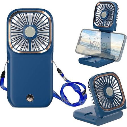 Halskæde Ventilator, Håndholdt Mini Ventilator, Bærbar Halsventilator, Lille Sammenklappelig Lommeventilator, Personlig Bordventilator Med Powerbank 