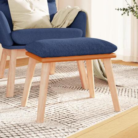 Vidaxl Fotpall Blå 45x29,5x39 Cm Tyg Och Konstläder Blå